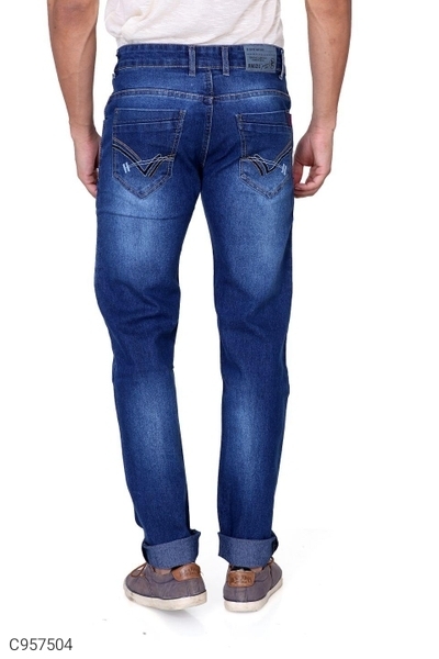 Denim Solid Regular Fit Jeans - Blue Light Shaded, 36