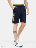 Cotton Blend Solid Regular Fit Mens Sport Shorts - Black, XXL