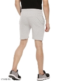 Cotton Blend Solid Regular Fit Mens Sport Shorts - Grey Melange, XL