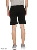 Cotton Blend Solid Regular Fit Mens Sport Shorts - Black, M