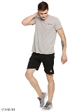 Cotton Blend Solid Regular Fit Mens Sport Shorts - Black, M