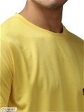 Micro polyester Solid Half Sleeves Dry-fit T-Shirt - Yellow, M-40