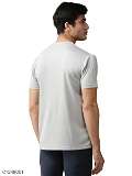 Micro polyester Solid Half Sleeves Dry-fit T-Shirt - Grey, XL-44