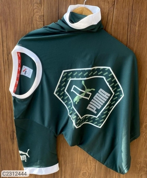 Puma Cotton Printed Half Sleeves Round Neck T-Shirt - Green, L