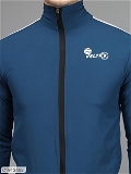 Lycra Solid Full Sleeves Slim Fit Mens Sports Jacket - Blue, L