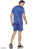 HPS Sports Poly Cotton Printed Mens Track Suits - Blue, L