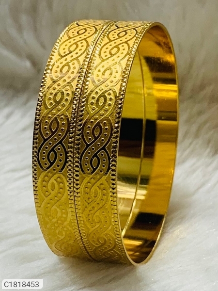 Attractive Gold Plated Bangles 2 pieces - 2.6