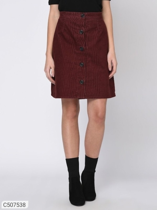 Women's Cotton Solid Skirt - S