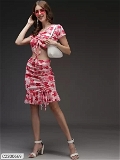Darzi Women's Crepe Floral Print Flared Skirt - L