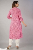 Pretty Cotton Cambric Printed Kurti - Pink, S
