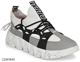 Men White & Black Printed Sneakers Shoes - White, 9