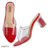 Women Stylish Synthetic Heel - Red, 9