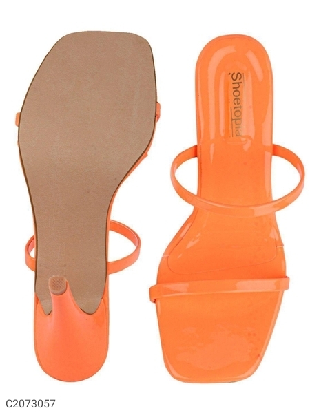 Shoetopia Women's Stiletto Sandals - Orange, 40