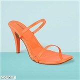 Shoetopia Women's Stiletto Sandals - Orange, 35