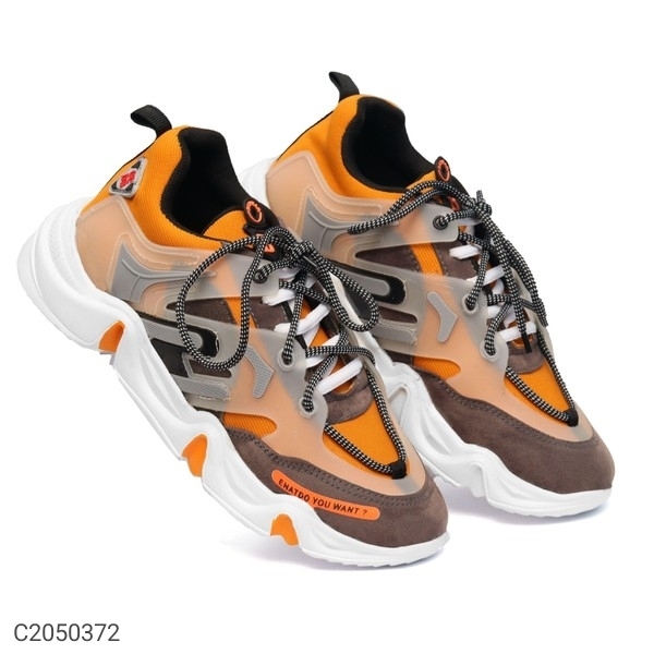 Men's Stylish Sports Shoes - Orange, 7