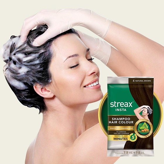 STREAX INSTA SHAMPOO HAIR COLOR  - NATURAL BROWN