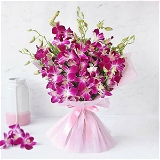 Orchids & Teddy Bear Bouquet
