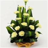 Yellow Carnations Basket