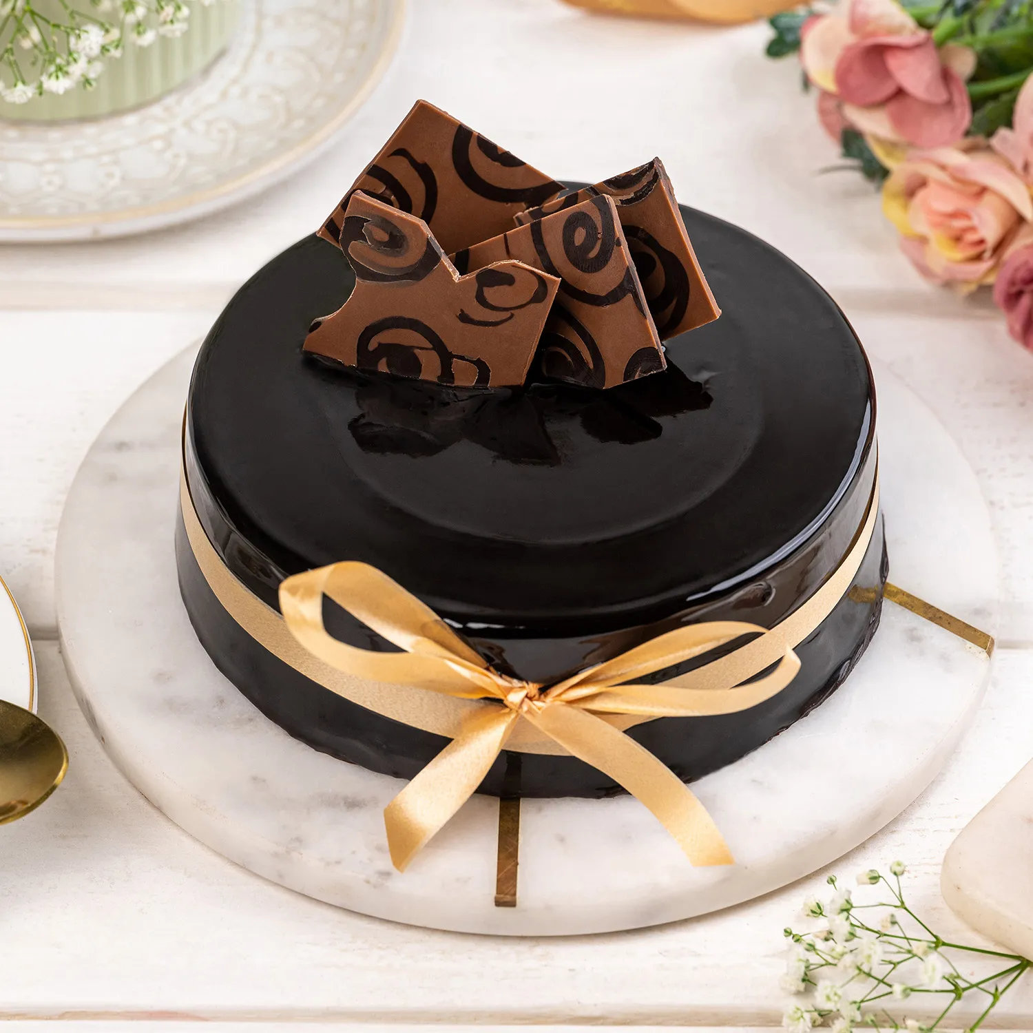 Decorated Chocolate Truffle Cake - 2 KG