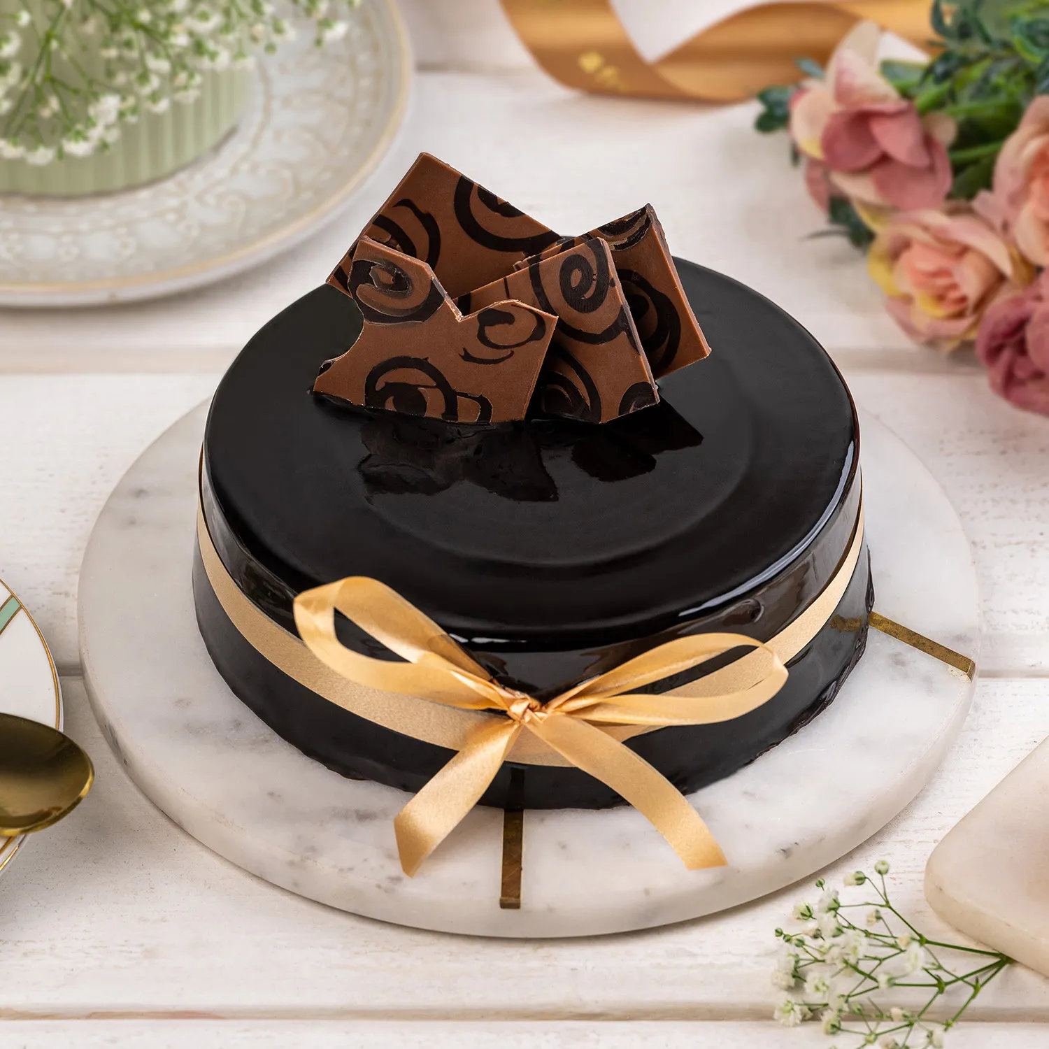 Decorated Chocolate Truffle Cake - 2 KG