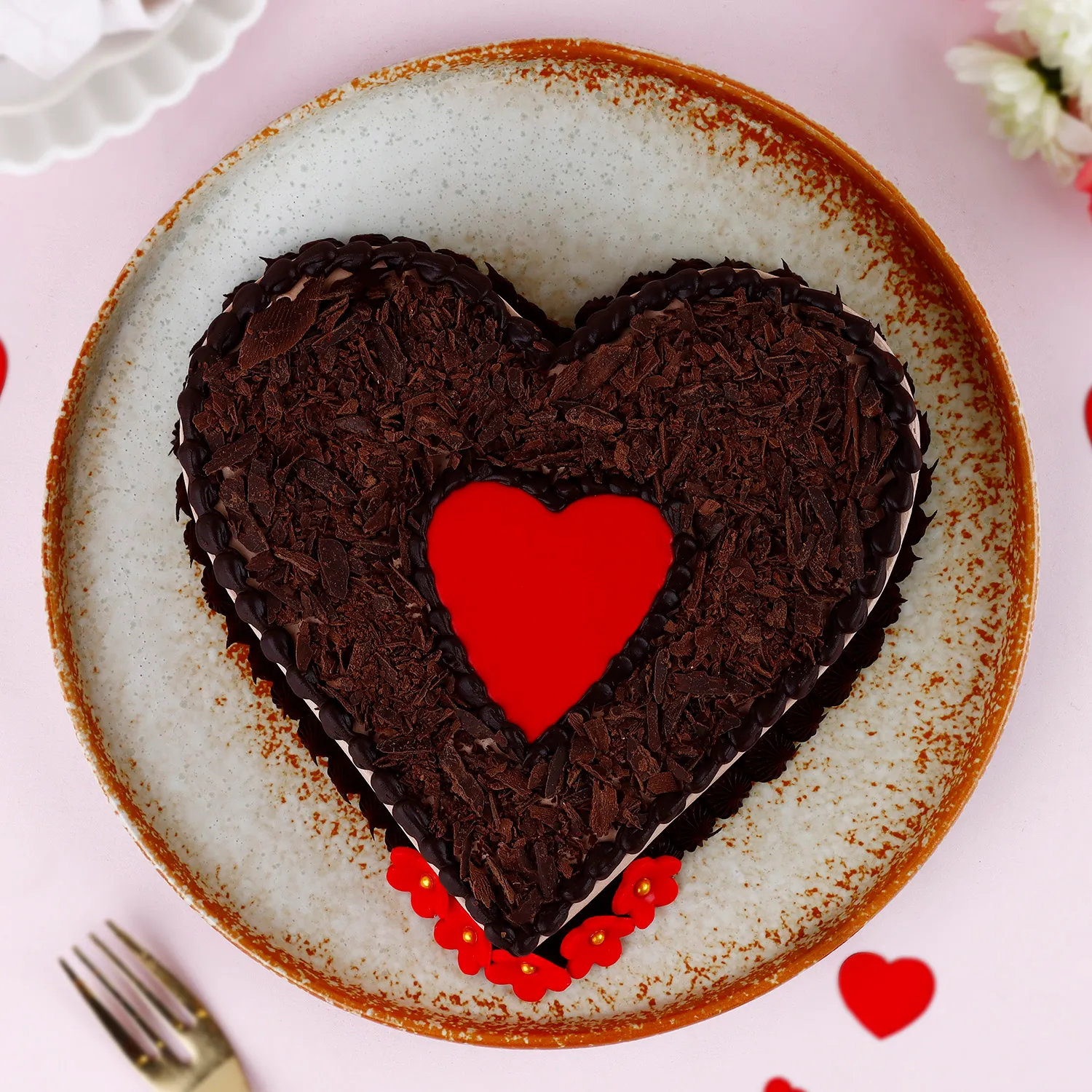 Choco Heart Valentine's Cake - 1 KG