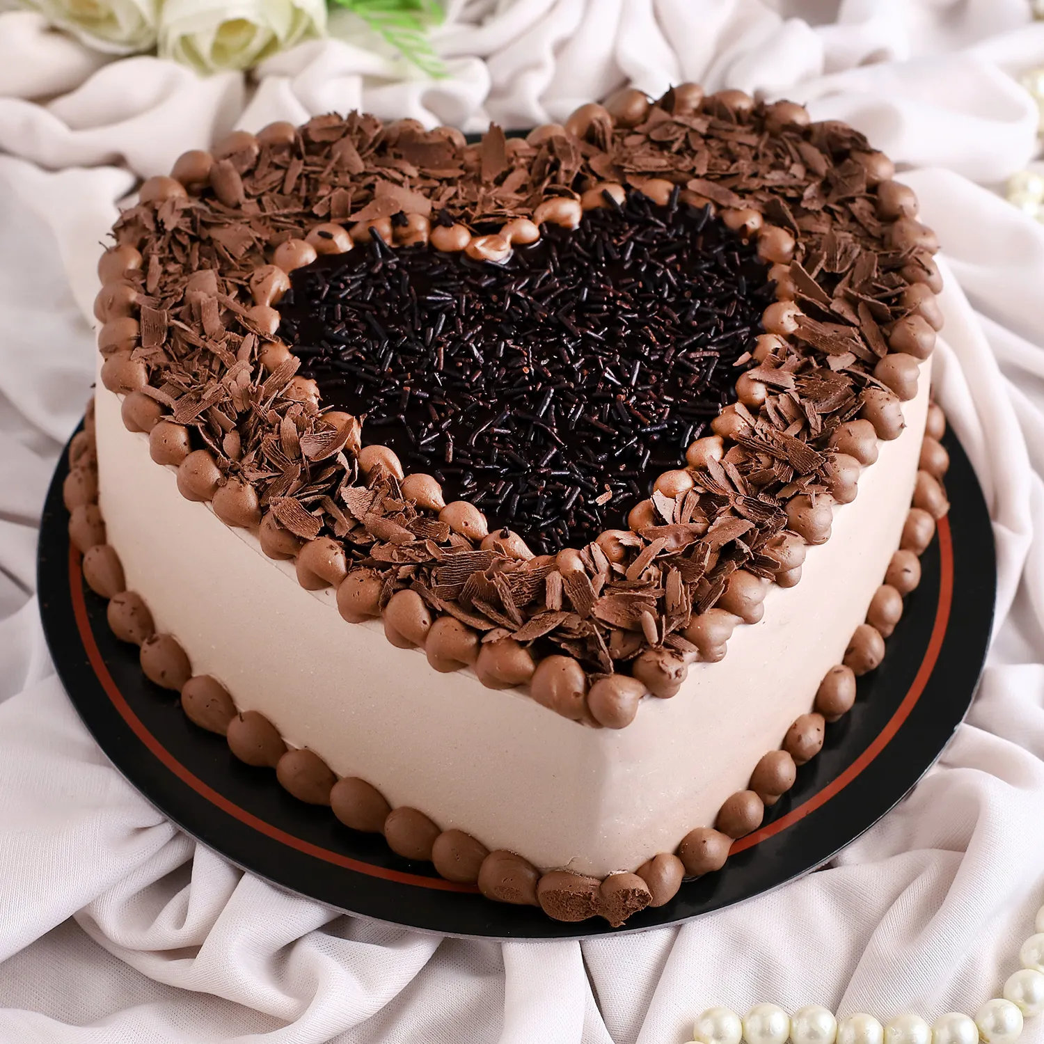 Delicious Heart Shaped Chocolate Cake - 1 KG