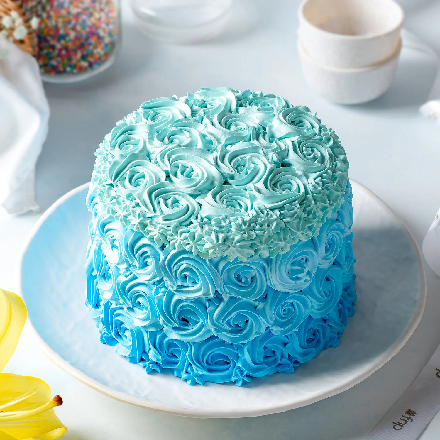 Blue Roses Designer Chocolate Cake - 2 KG