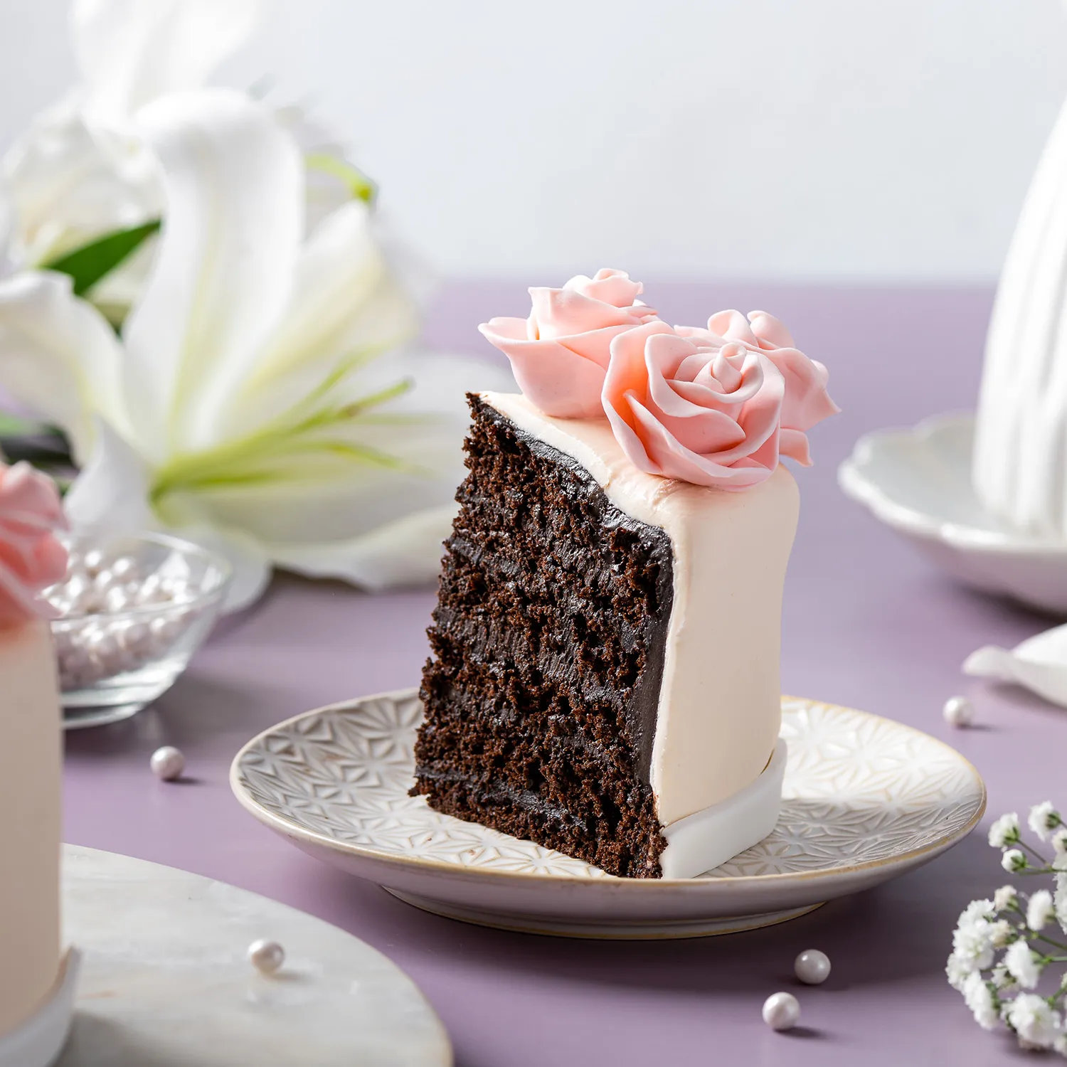 Decadent Floral Chocolate Cake - 1 KG