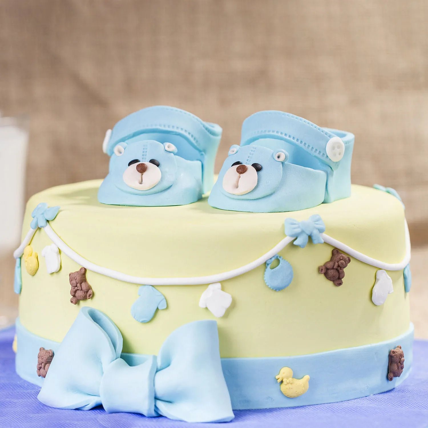 Blue Baby Shoes Truffle Cake - 2 KG