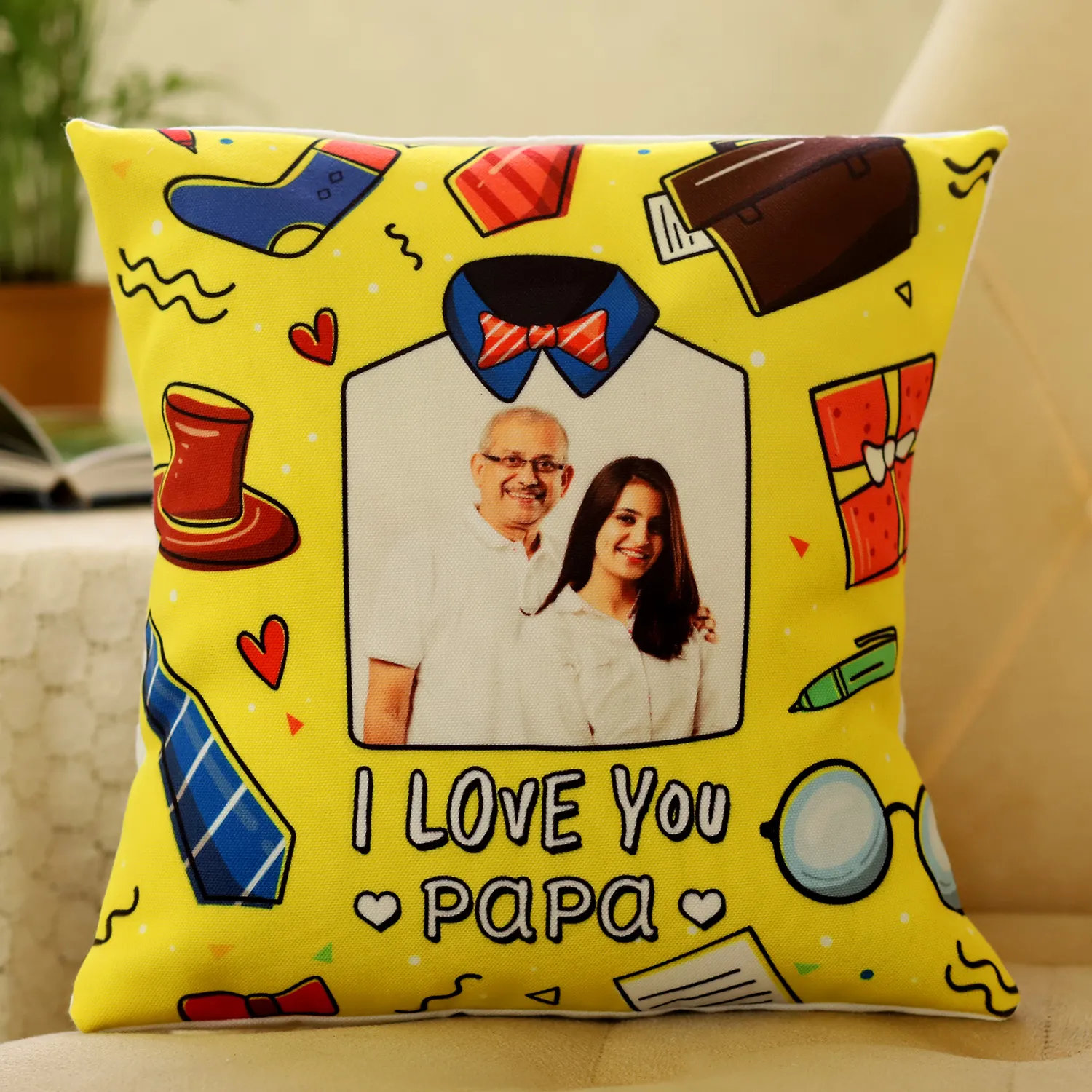I Love You Papa Personalised Cushion