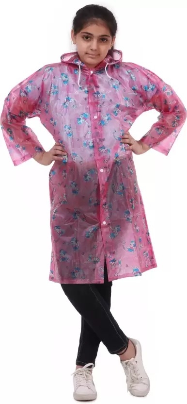 Self Design Girls Raincoat - 13 - 14 years, pink