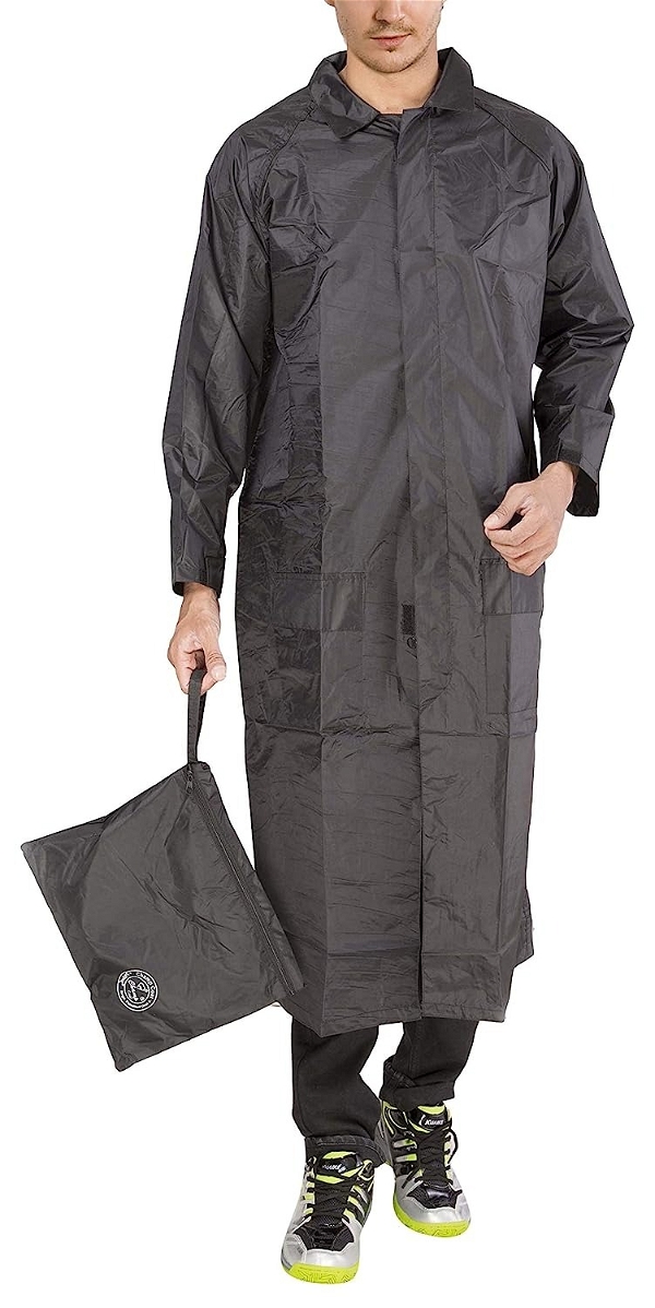 Rk  Men's Polyester Raincoat - XXL, Black