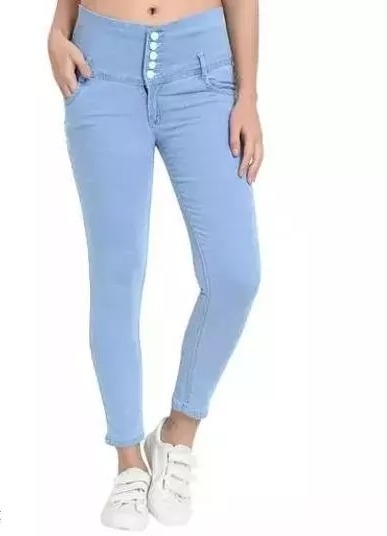 I CAN GIRLS JEANS 5 button HIGH WEST - 34, ICE BLUE