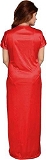 Women's Satin Plain/Solid Nightwear Set Pack of 2 - L, RED
