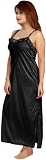 Women's Satin Plain/Solid Nightwear Set Pack of 2 - XL, BLACK