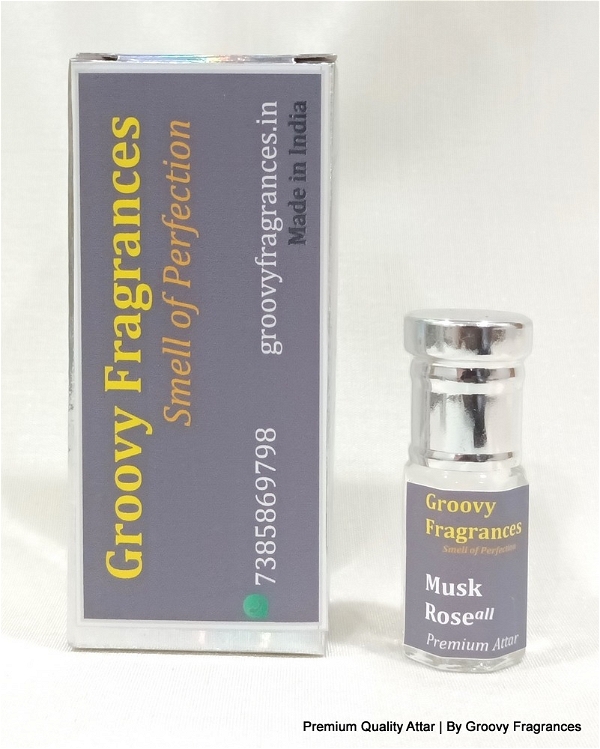 Groovy Fragrances Musk Rose Long Lasting Perfume Roll-On Attar | Unisex | Alcohol Free by Groovy Fragrances - 3ML
