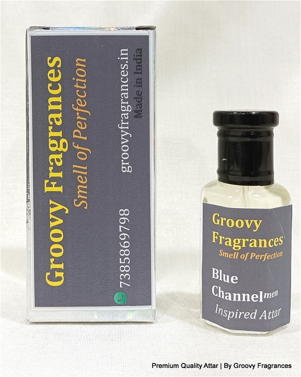 Groovy Fragrances Blue Channel Long Lasting Perfume Roll-On Attar | For Men | Alcohol Free by Groovy Fragrances - 12ML