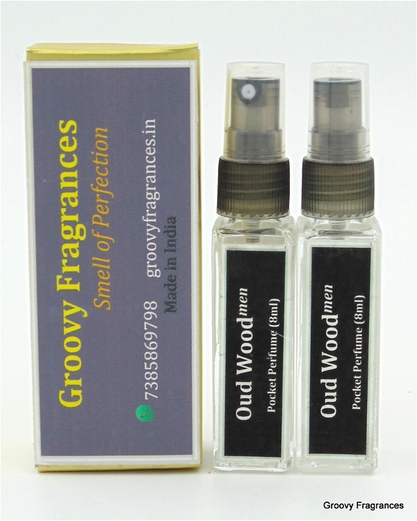 Groovy Fragrances Oud Wood Long Lasting Pocket Perfume (Pack of 2) | For Men | By Groovy Fragrances - 8ML