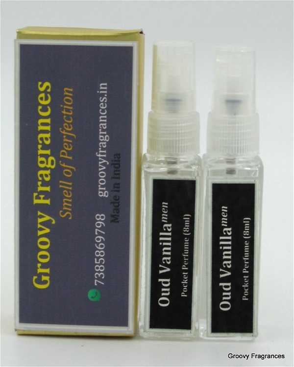 Groovy Fragrances Oud Vanilla Long Lasting Pocket Perfume 8ML (Pack of 2) | For Men | By Groovy Fragrances - 8ML