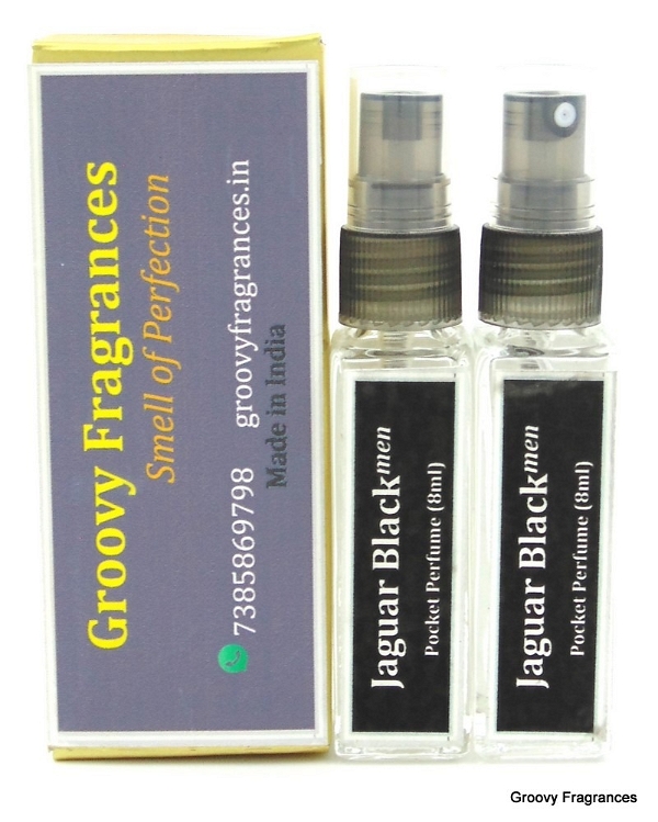 Groovy Fragrances Jaguar Black Long Lasting Pocket Perfume (Pack of 2) | For Men | By Groovy Fragrances - 8ML
