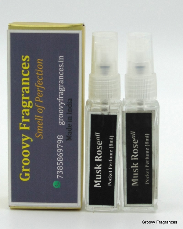 Groovy Fragrances Musk Rose Long Lasting Pocket Perfume 8ML (Pack of 2) | Unisex | By Groovy Fragrances - 8ML