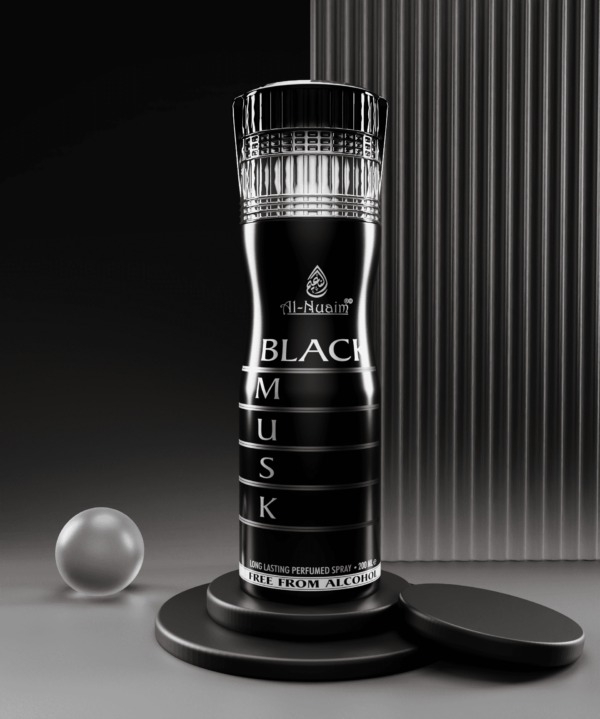 Al Nuaim Black Musk Long Lasting Perfume Spray | Alcohol Free - 200ML