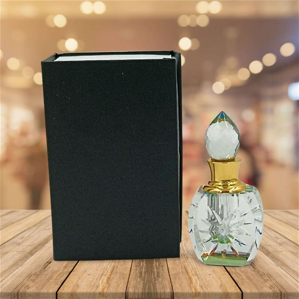 Groovy Fragrances Exclusive Designer Crystal Empty Attar Bottle 3ml with Box - D11-White