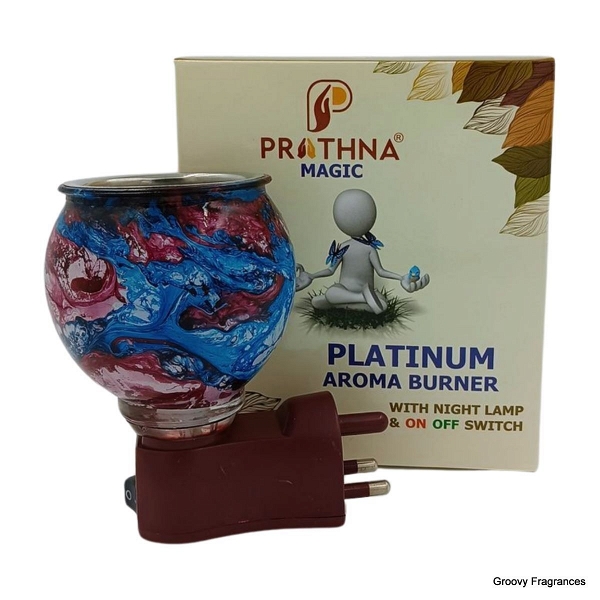 Prathna Platinium Electric Kapoor/Aroma/Bakhoor Burner for Home Fragrance with Night lamp Mirror Incense Holder P11 (Multicolor)