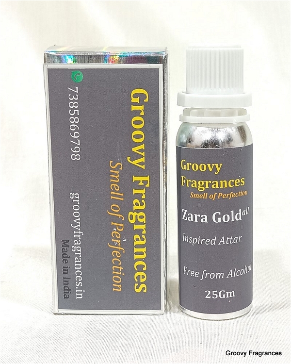 Groovy Fragrances Zara Gold Long Lasting Perfume Roll-On Attar | Unisex | Alcohol Free by Groovy Fragrances - 25Gm