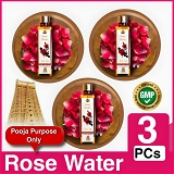 ROSE WATER FOR POOJA PURPOSE ONLY  - 3 Bottle - 300 ml