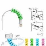 Spiral Charger Cable Protector Data Cable Saver Charging Cord Protective Cable Cover - Cable Protector, Pack Of 4 Piece Set