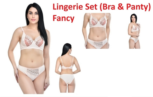 Women's Laced Bra and Panty Set | Beautiful Combo of Lingerie Set - Cameo, Pack Of 1 Set, 38B