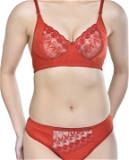Women's Laced Bra and Panty Set | Beautiful Combo of Lingerie Set - Cameo, Pack Of 1 Set, 30B