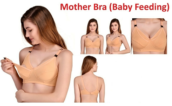 Women's Breastfeeding Maternity Full Cup Cotton Hosiery Feeding Bra  - Salomie, 38C, Pack Of 1